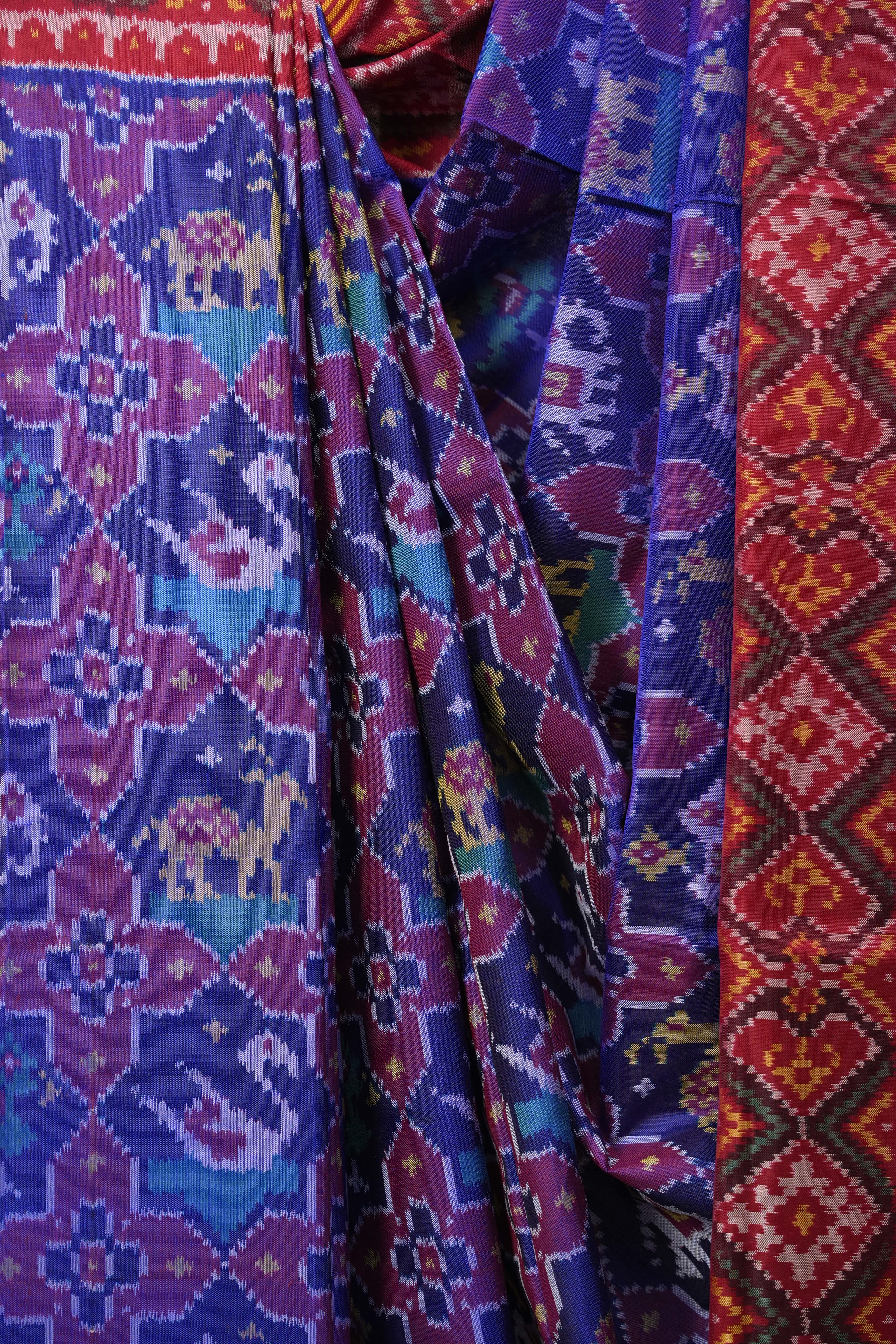 Royal Blue Rajkot Patola Silk Saree - SRRBRPSS658