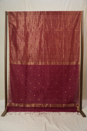 Maroon Maheshwari Saree - SRMMS1133