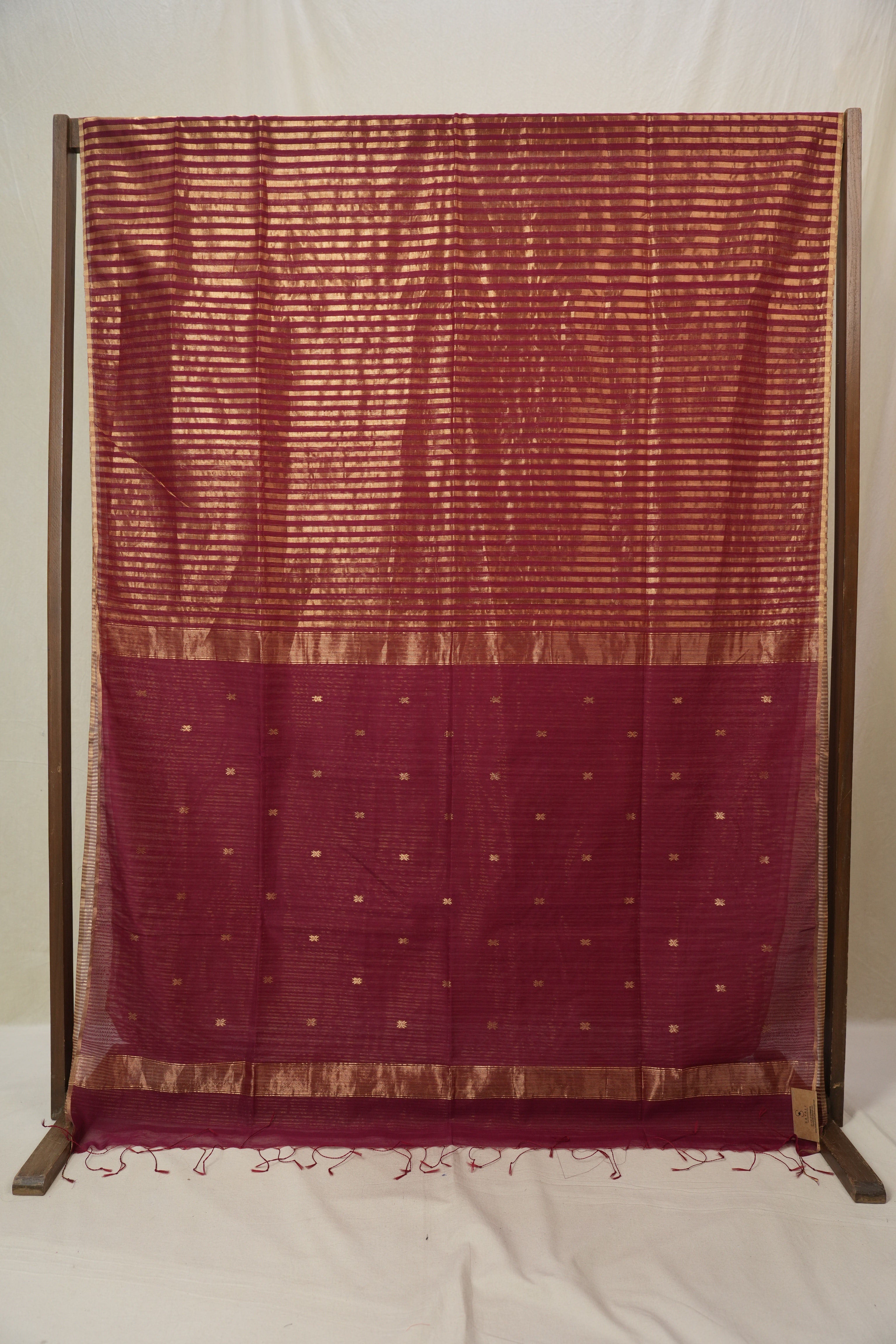 Maroon Maheshwari Saree - SRMMS1133