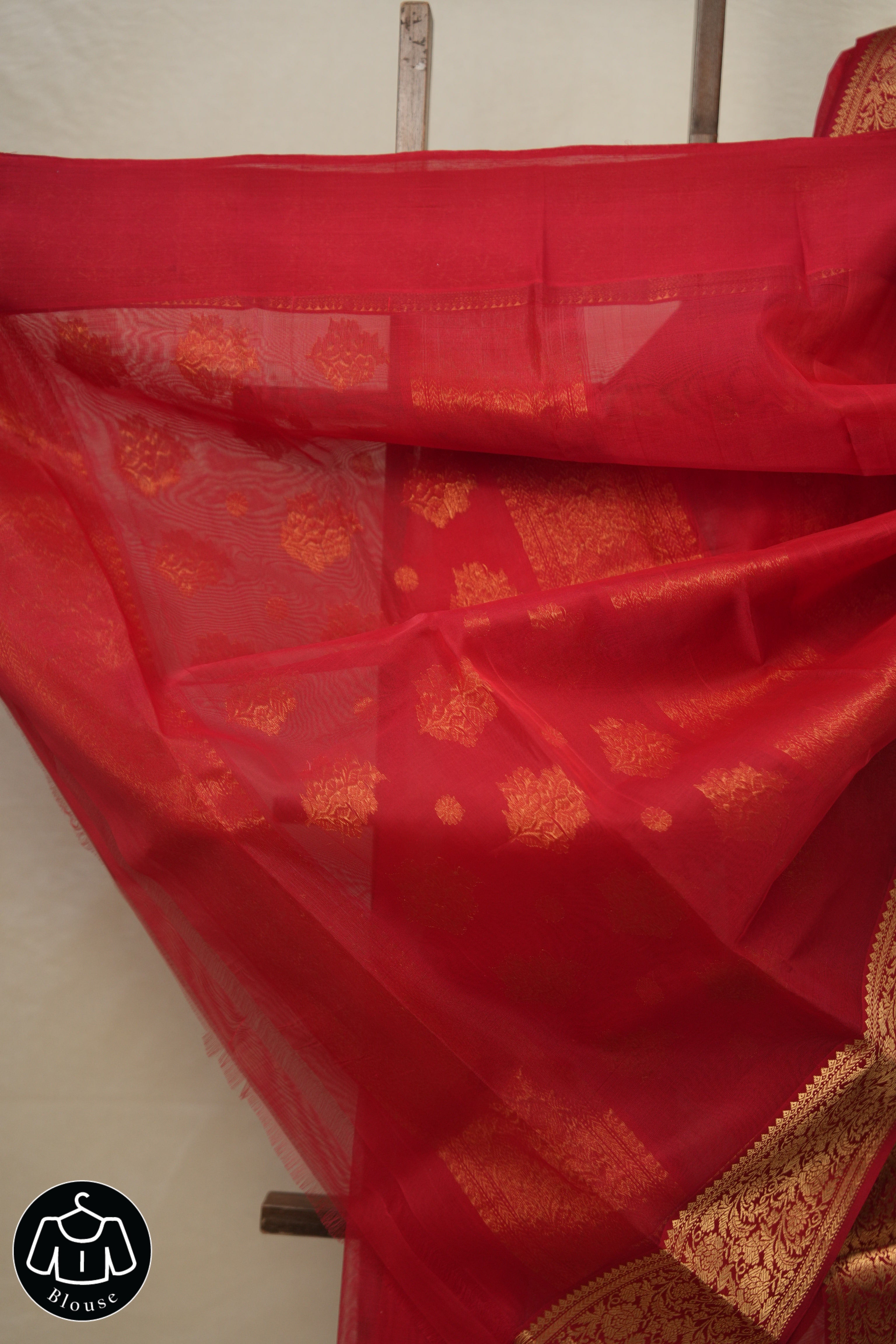 Red Chanderi Silk Saree - SRRCSS487