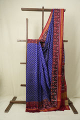 Navy Blue Rajkot Patola Silk Saree - SRNBRPSS660