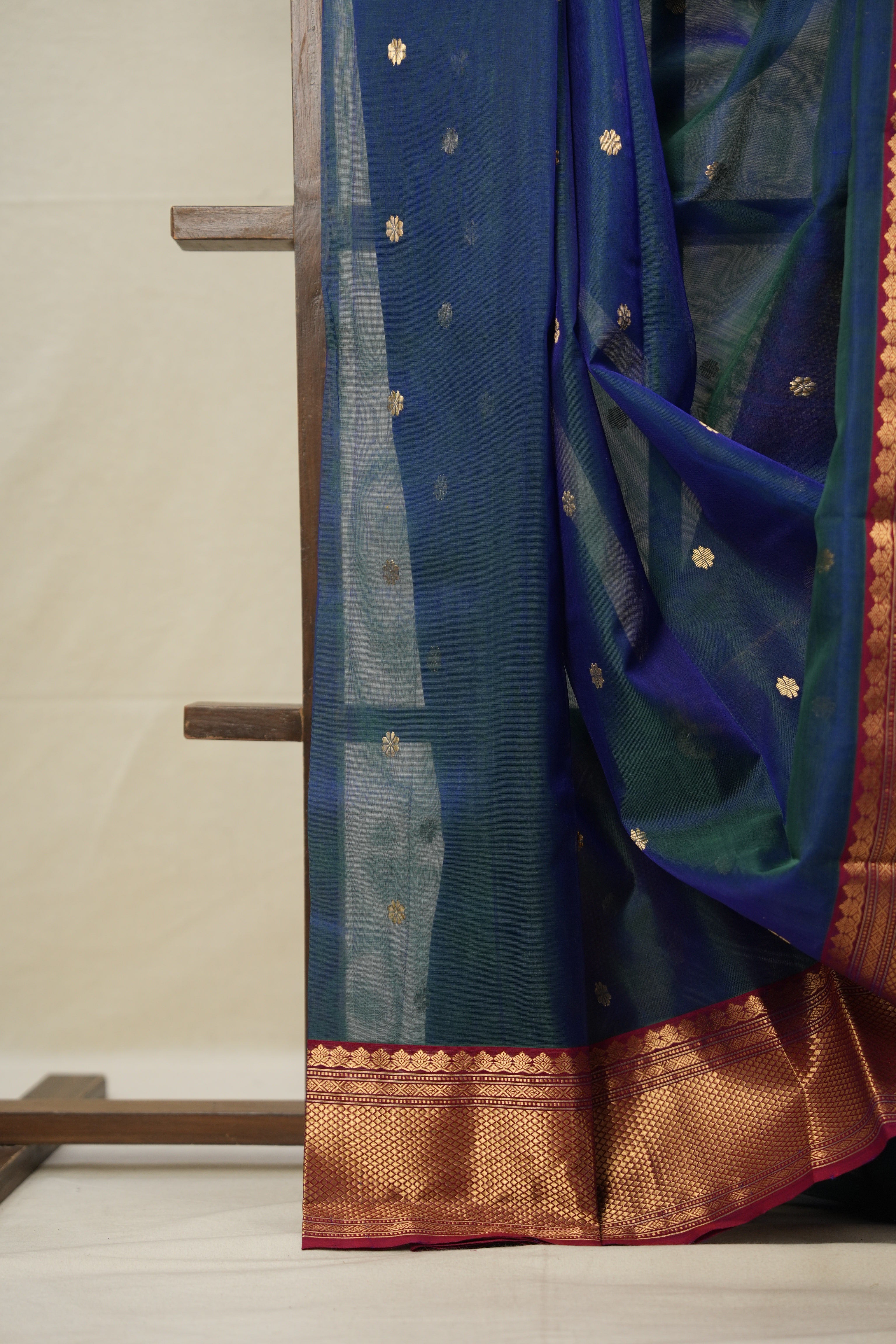 Two Tone Blue Chanderi Silk Saree - SRTTBCSS494