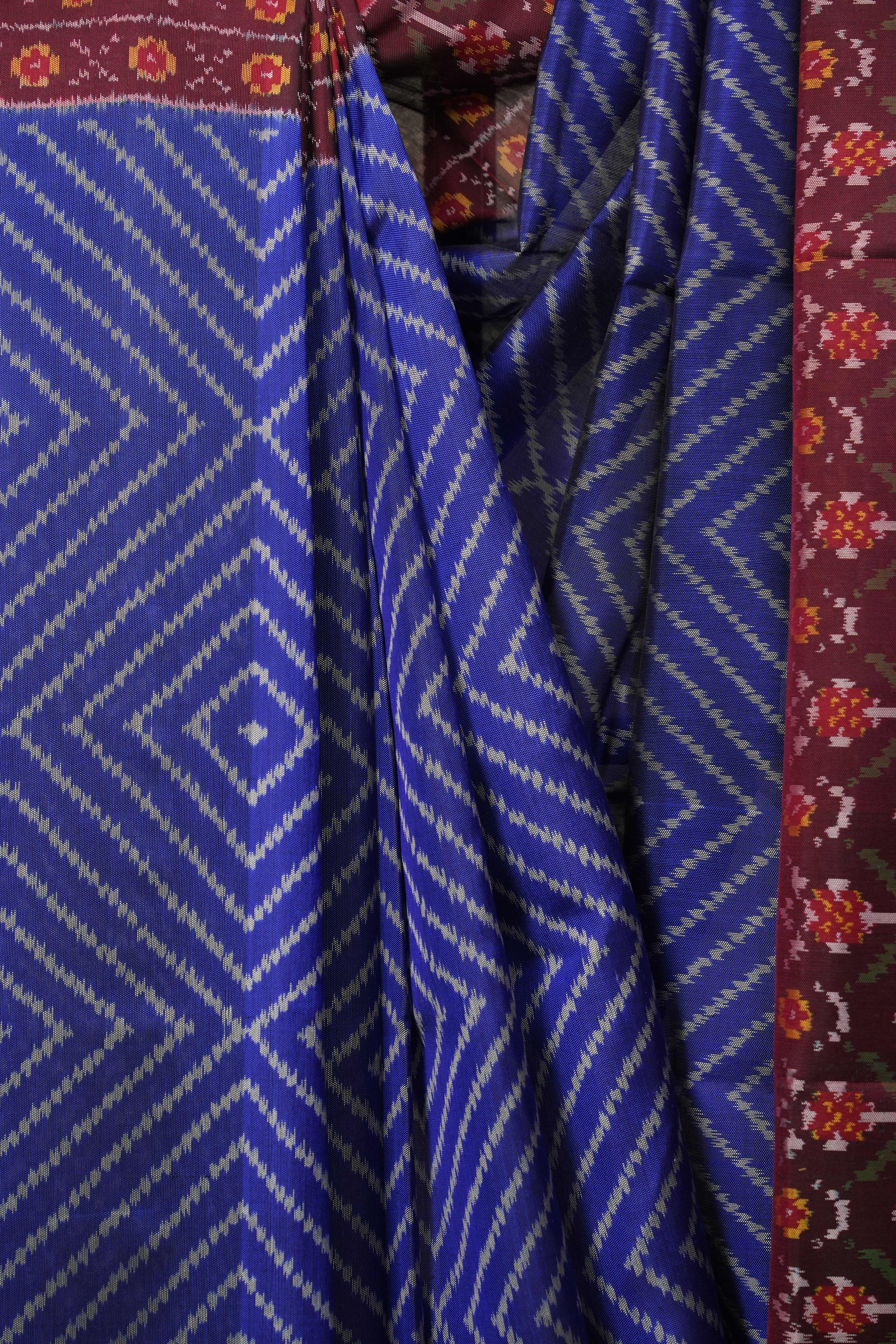 Navy Blue Rajkot Patola Silk Saree - SRNBRPSS660
