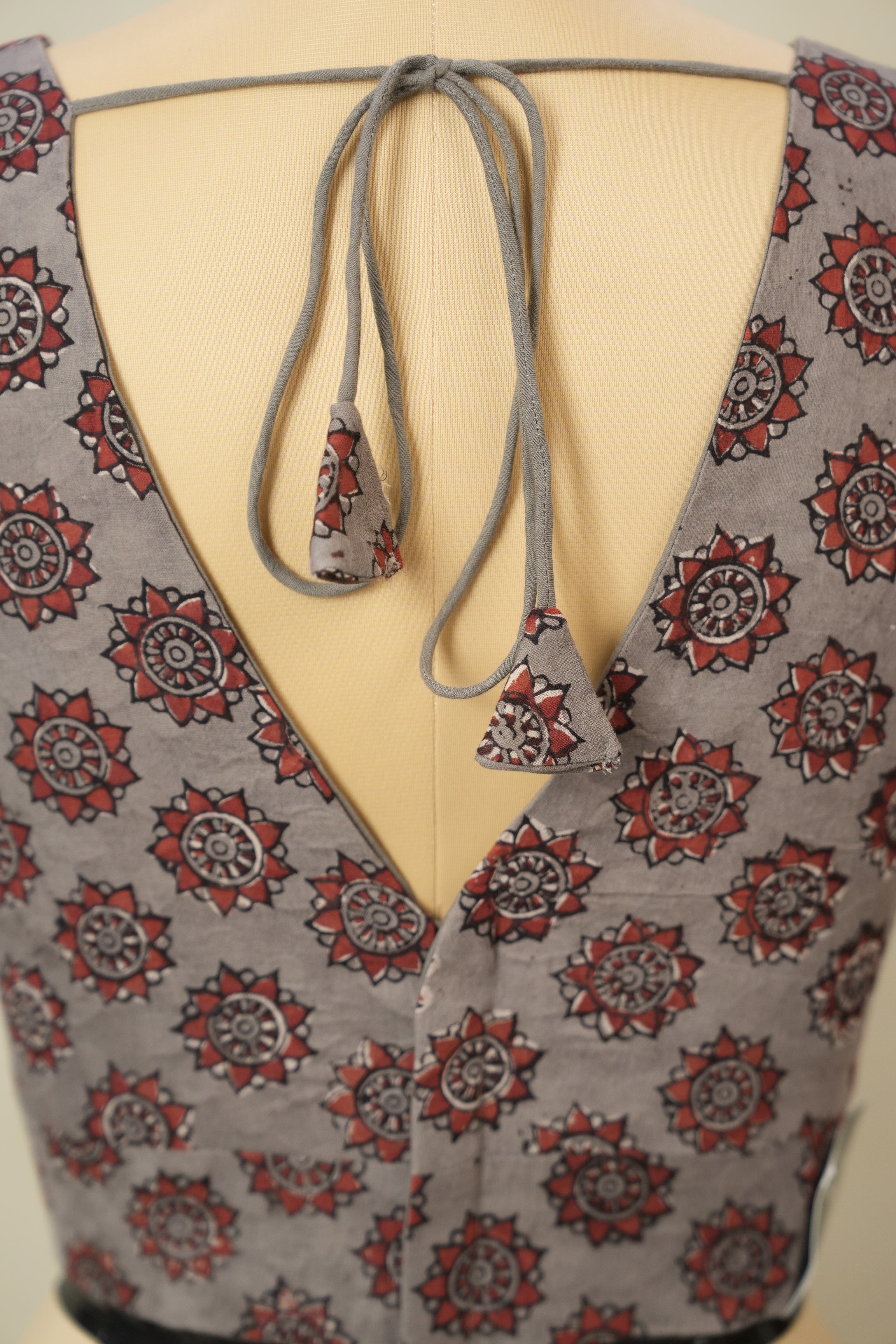 Grey HBP Sleeveless Plunging V-Neck Padded Blouse