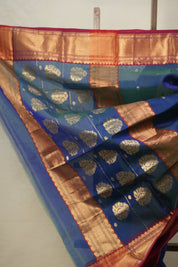 Two Tone Blue Chanderi Silk Saree - SRTTBCSS494