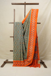 Two Tone Blue Pochampalli Cotton Ikat Saree - SRTTBPCIS482