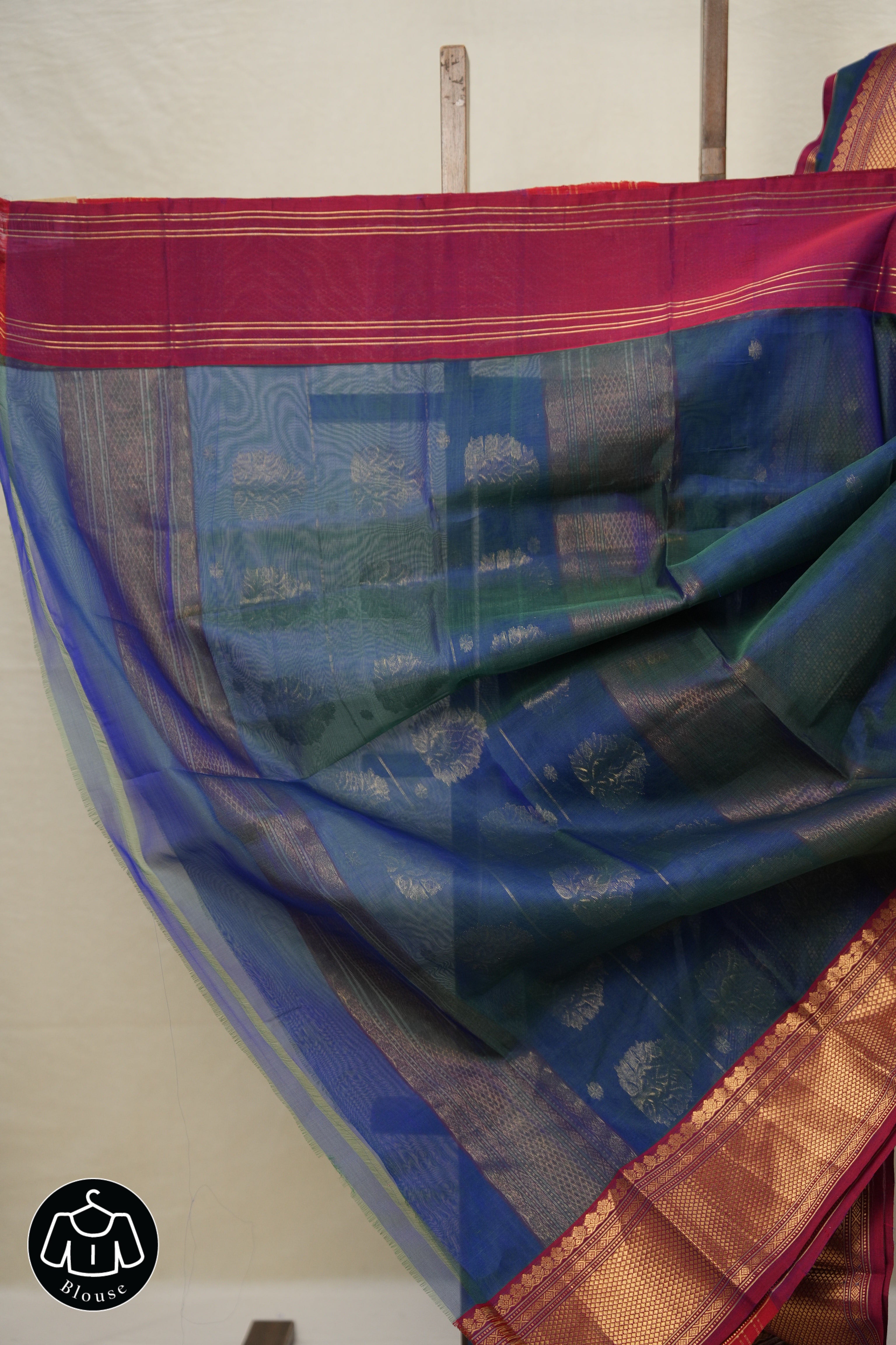 Two Tone Blue Chanderi Silk Saree - SRTTBCSS494