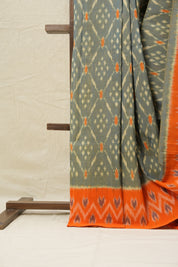 Two Tone Blue Pochampalli Cotton Ikat Saree - SRTTBPCIS482