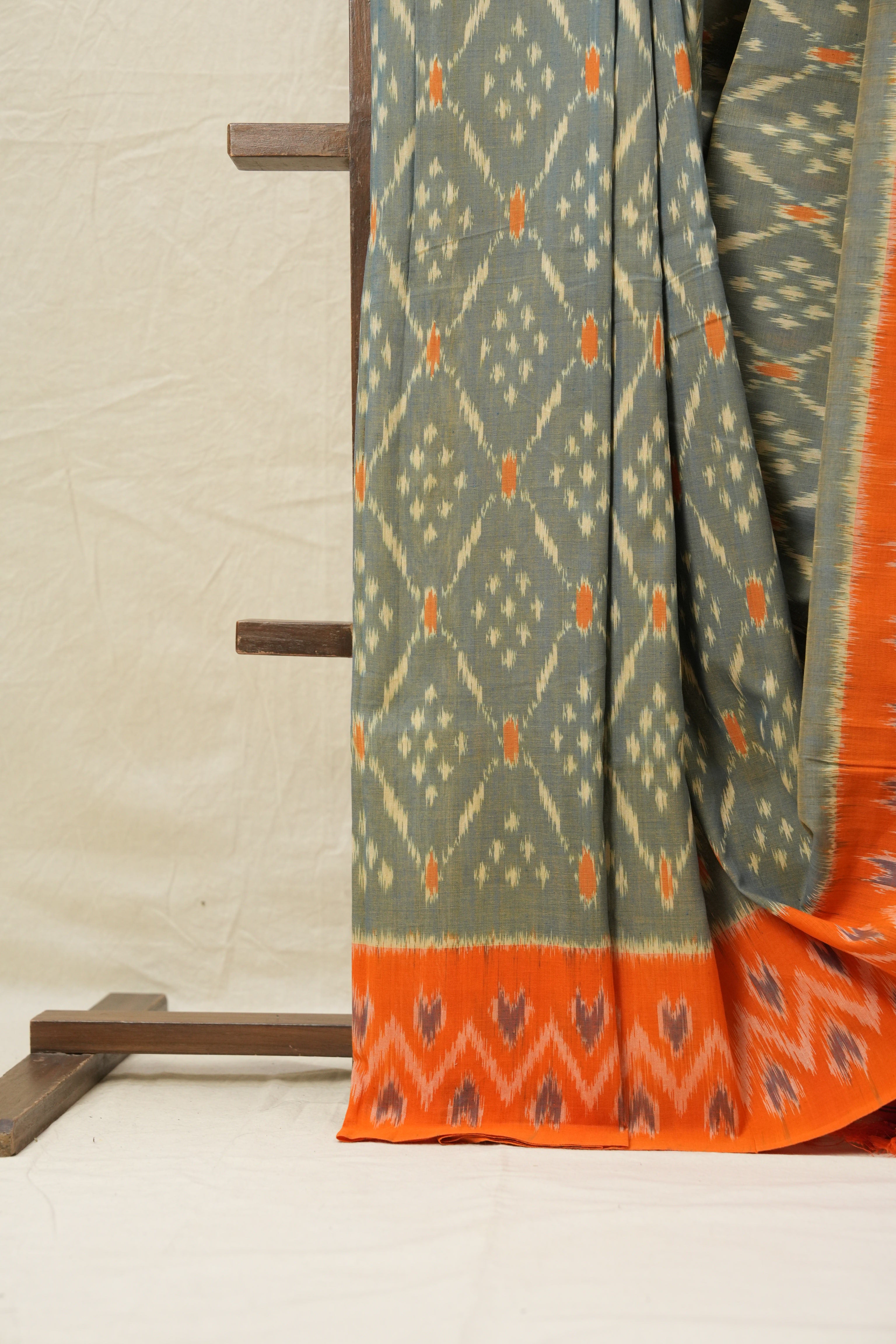 Two Tone Blue Pochampalli Cotton Ikat Saree - SRTTBPCIS482