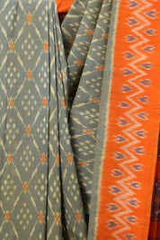 Two Tone Blue Pochampalli Cotton Ikat Saree - SRTTBPCIS482