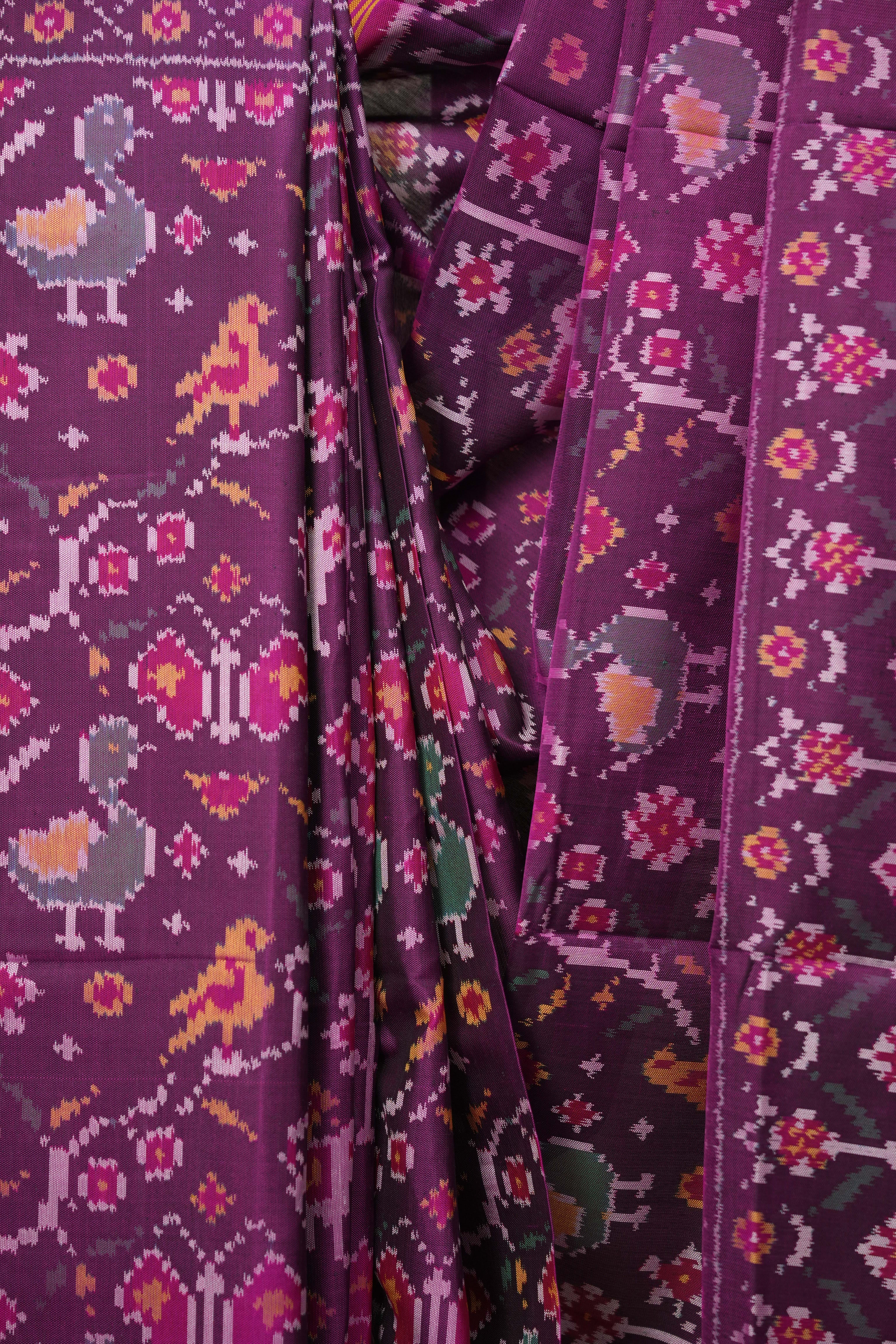Magenta Rajkot Patola Silk Saree - SRMRPSS659