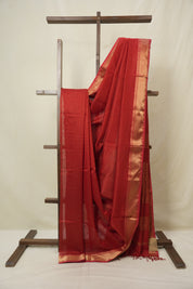 Red Maheshwari Saree - SRRMS1138