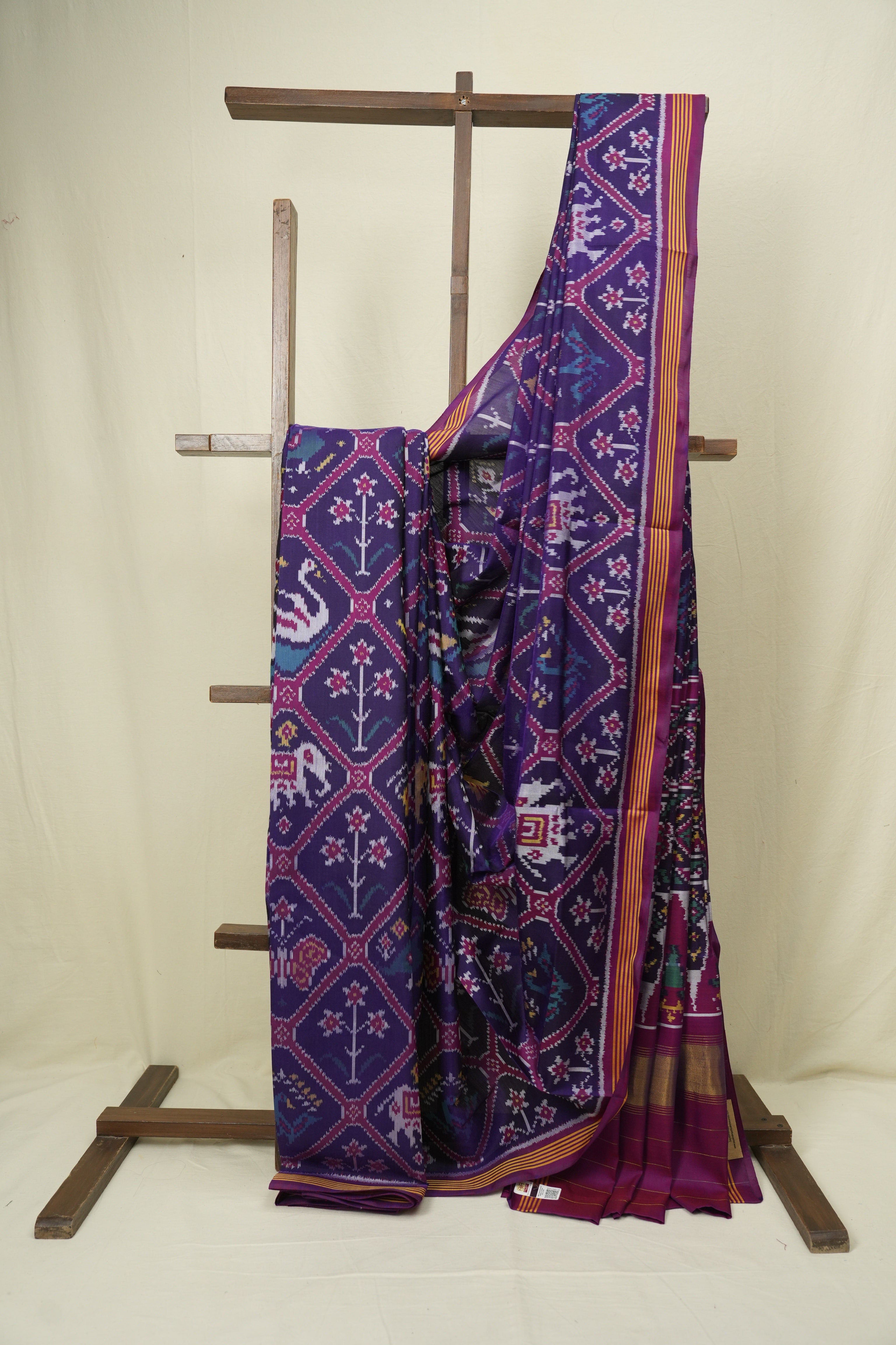 Violet Rajkot Patola Silk Saree - SRVRPSS662