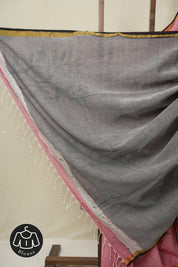 Dusty Pink Mul Bengal Cotton Jamdani Saree - SRDPBCJS236