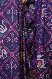 Violet Rajkot Patola Silk Saree - SRVRPSS662