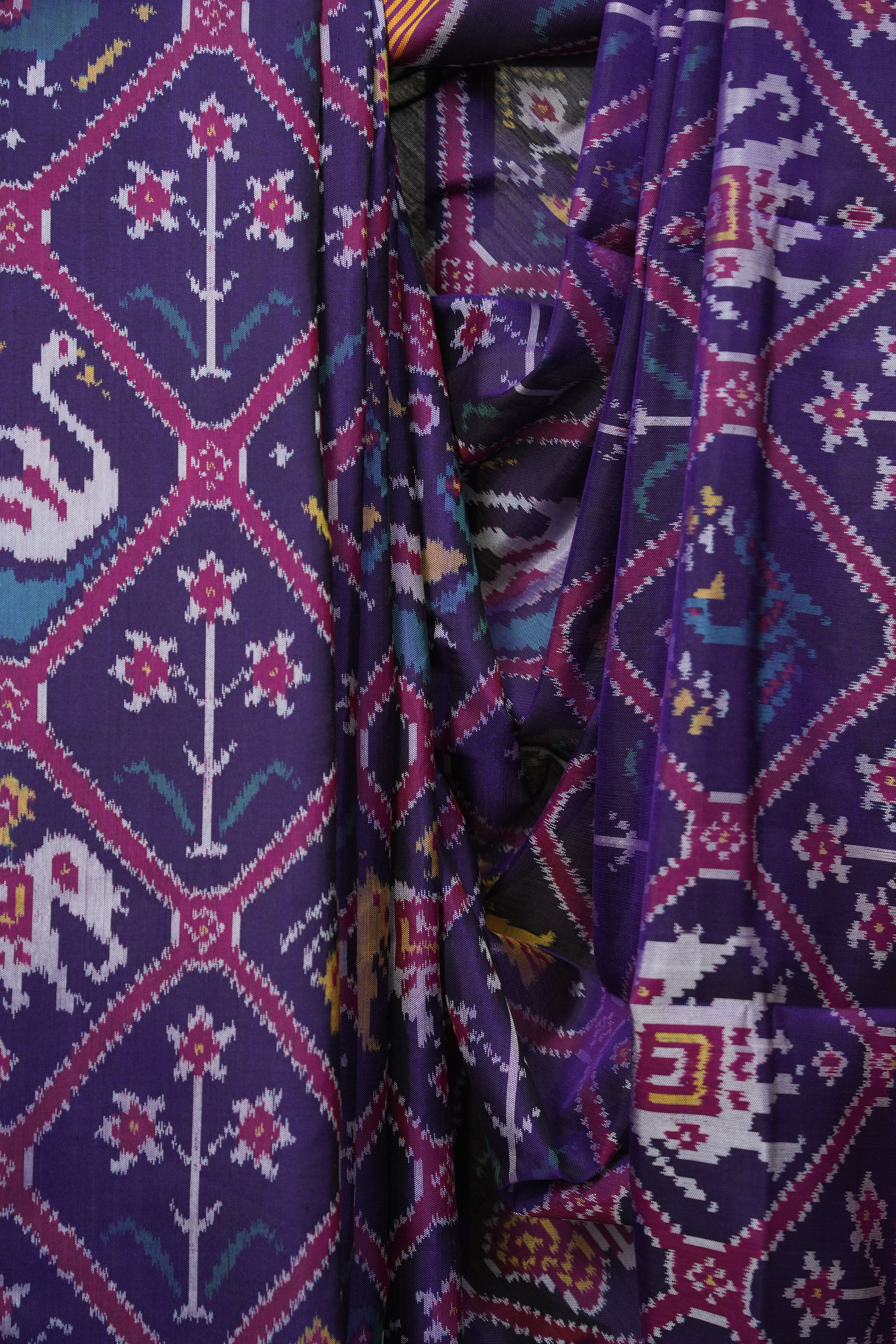 Violet Rajkot Patola Silk Saree - SRVRPSS662