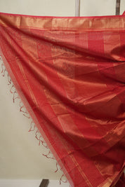 Red Maheshwari Saree - SRRMS1138