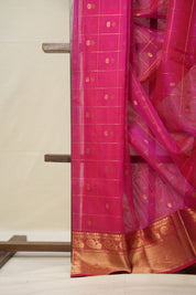 Rani Pink Hanborder Pattu Chanderi Silk Saree - SRRPHPCSS468