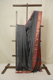 Grey Maheshwari Saree - SRGMS1137