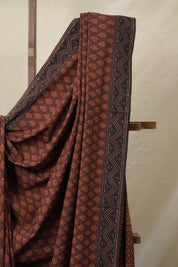 Dark Maroon HBP Cotton Saree - SRDMCS3123