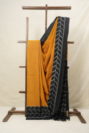 Turmeric Yellow Pochampalli Cotton Ikat Saree - SRTYPCIS496