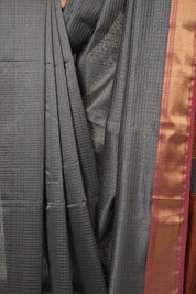 Grey Maheshwari Saree - SRGMS1137