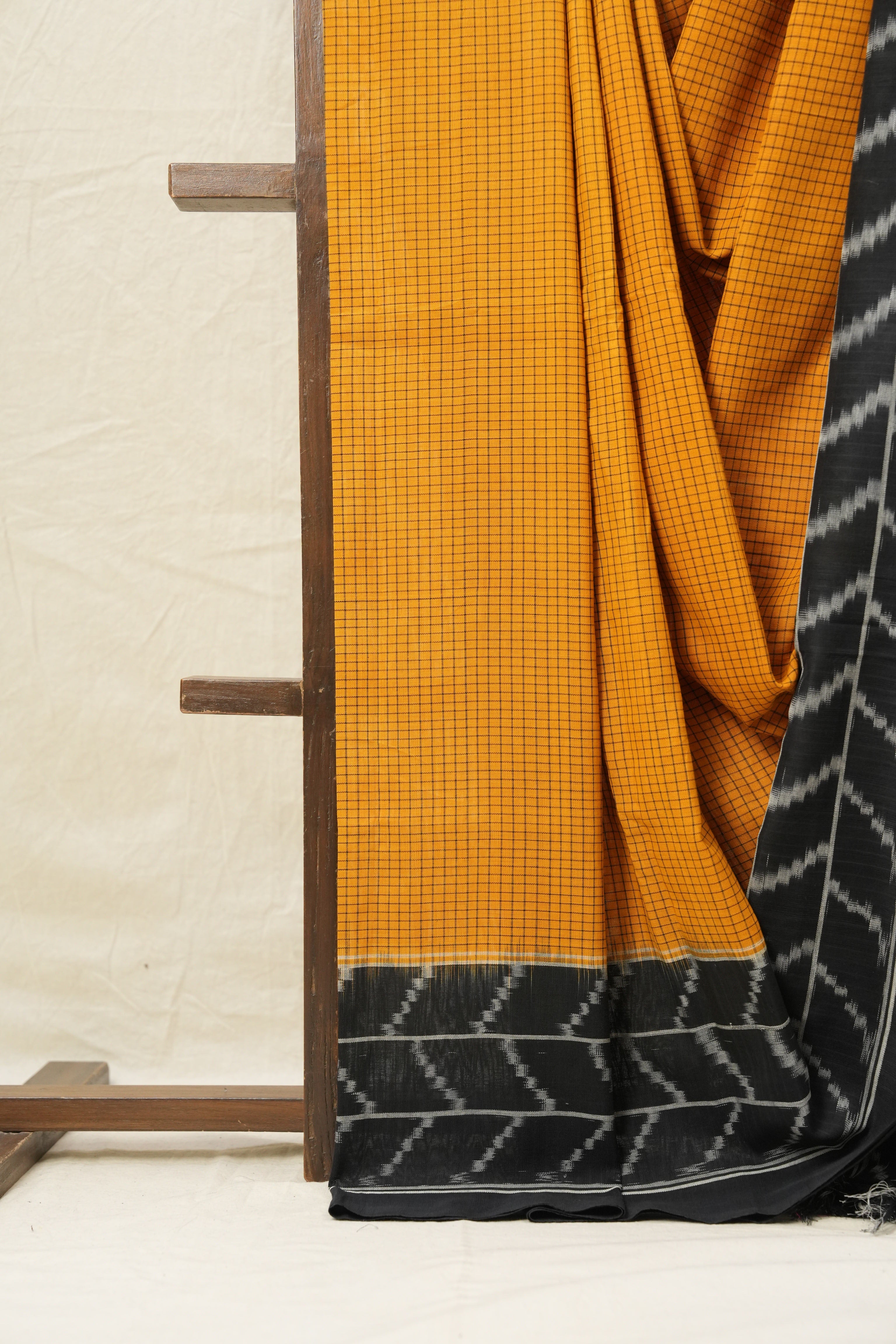 Turmeric Yellow Pochampalli Cotton Ikat Saree - SRTYPCIS496