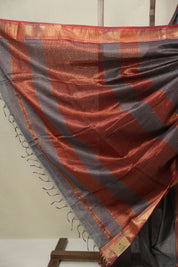 Grey Maheshwari Saree - SRGMS1137