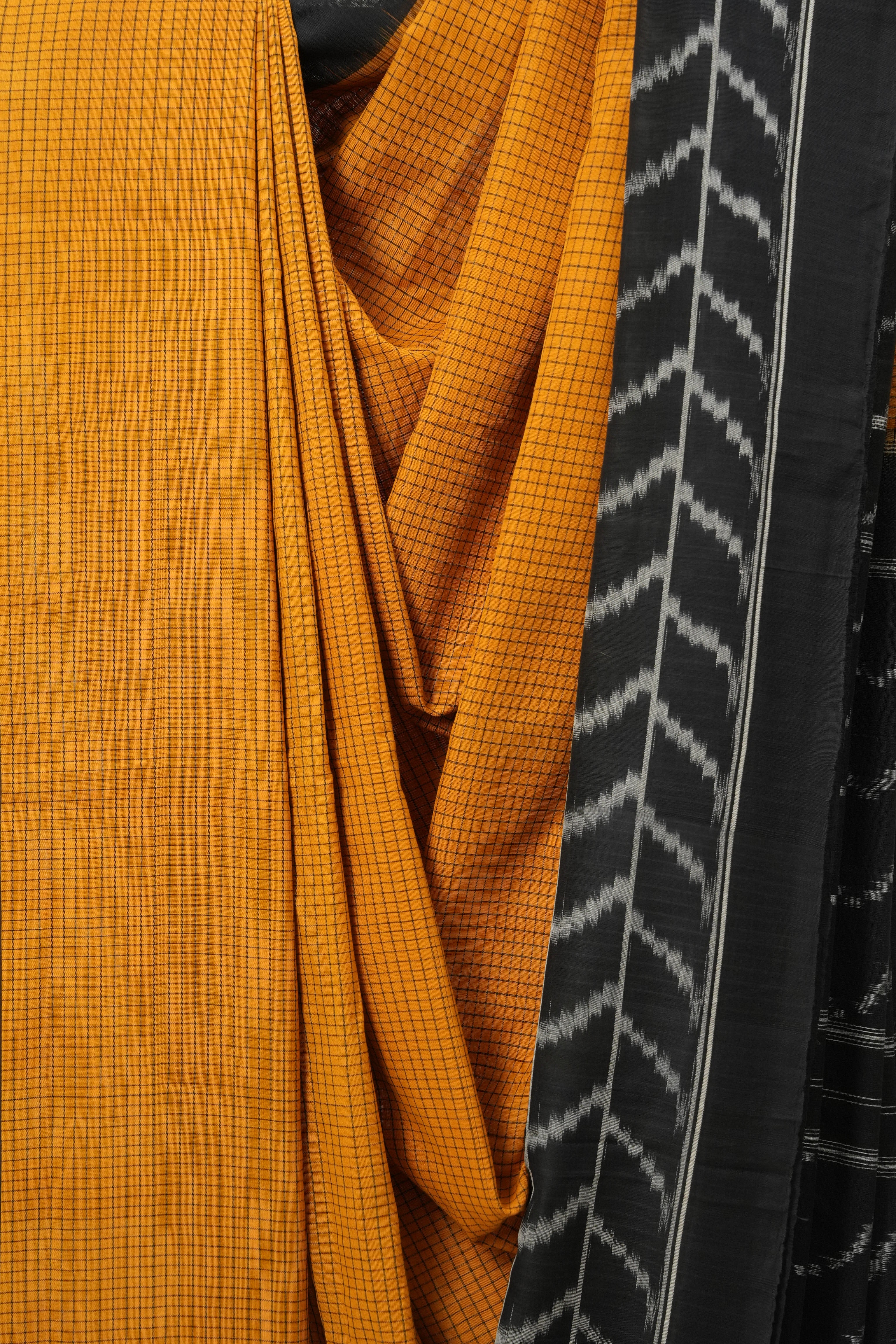 Turmeric Yellow Pochampalli Cotton Ikat Saree - SRTYPCIS496