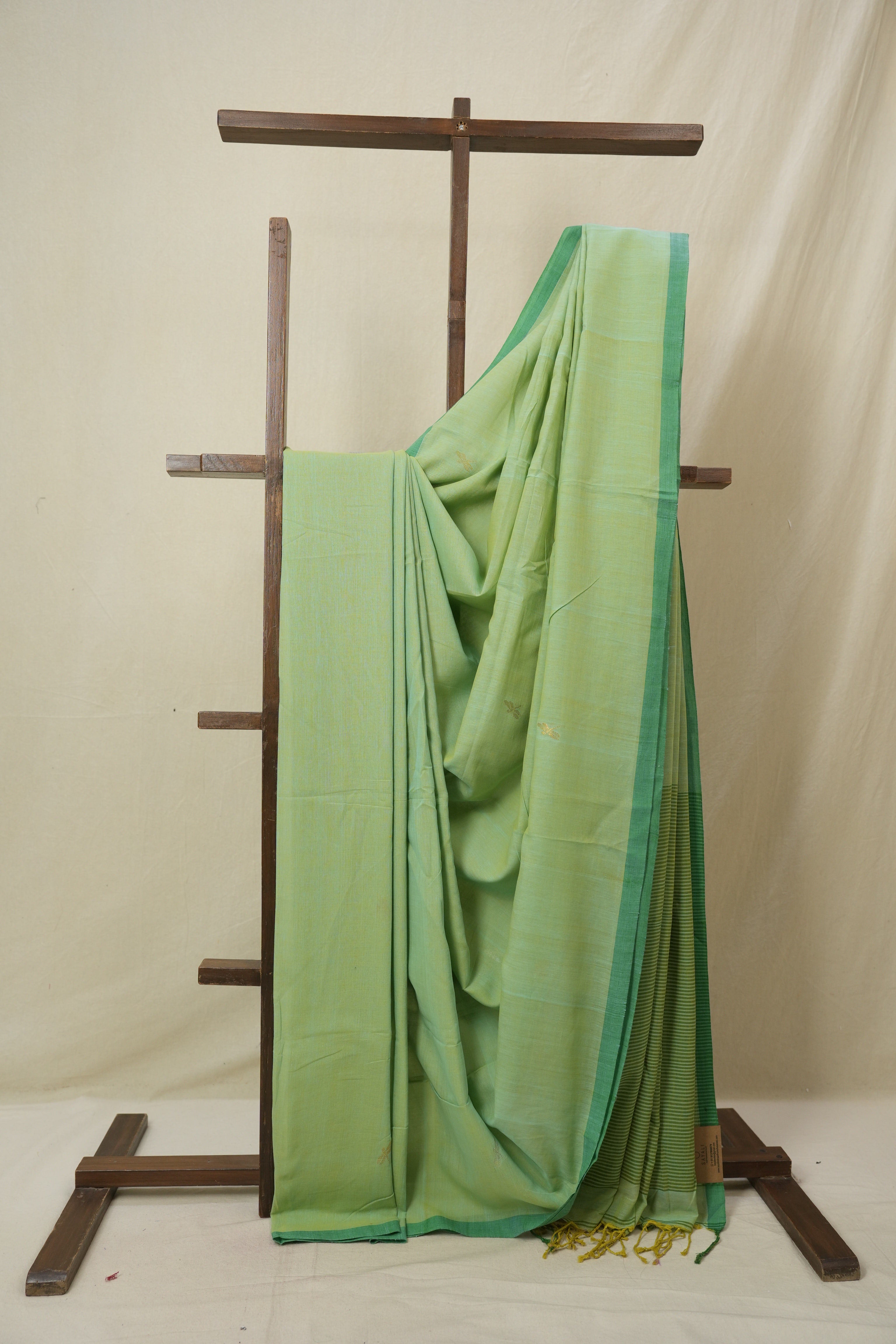 Mint Green Bengal Mul Cotton Saree - SRMGBMCS070