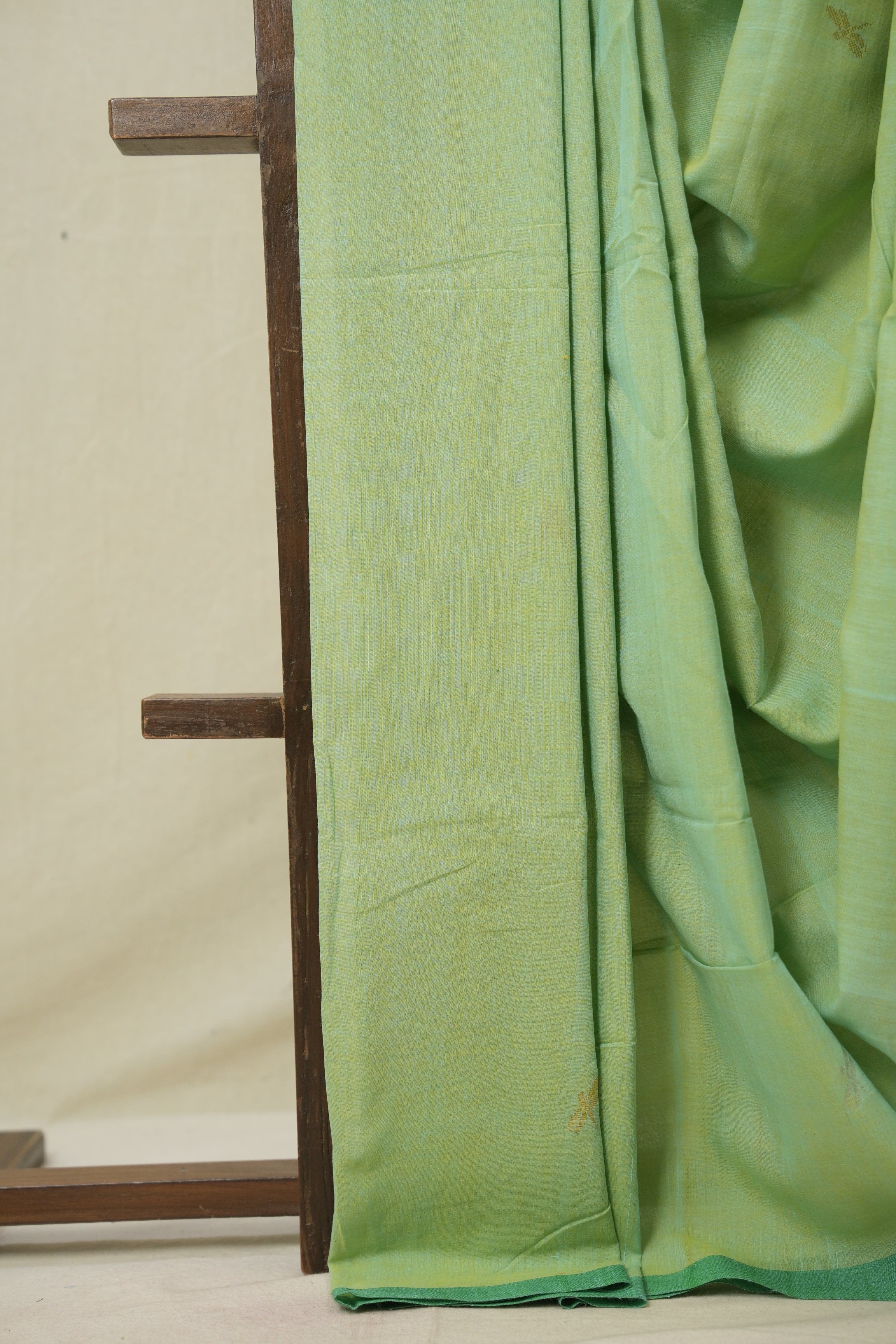 Mint Green Bengal Mul Cotton Saree - SRMGBMCS070