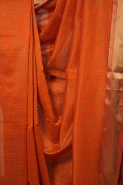 Orange Maheshwari Saree - SROMS1136