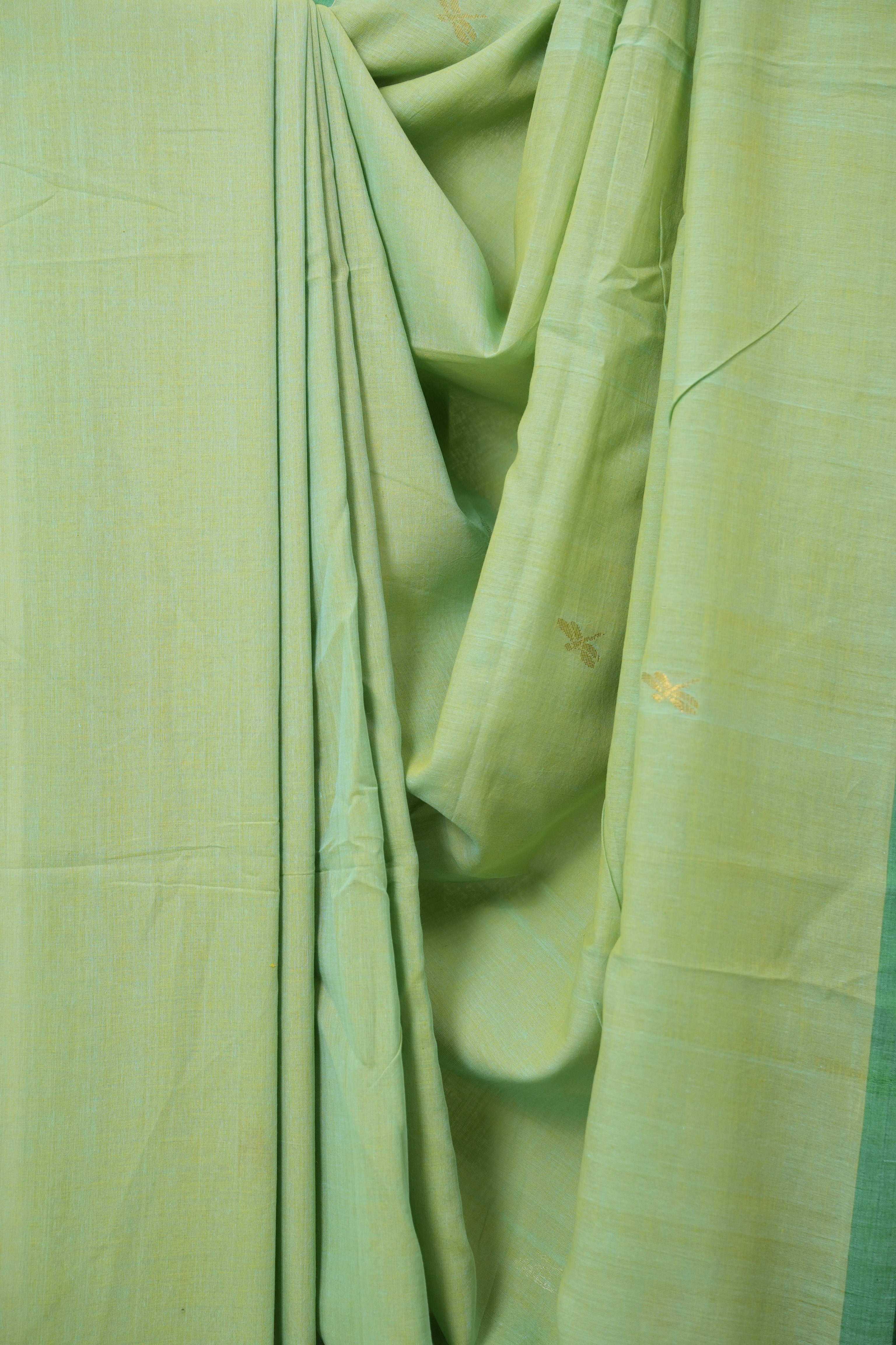 Mint Green Bengal Mul Cotton Saree - SRMGBMCS070