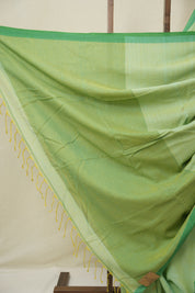 Mint Green Bengal Mul Cotton Saree - SRMGBMCS070