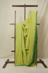 Pista Green Bengal Mul Cotton Saree - SRPGBMCS069