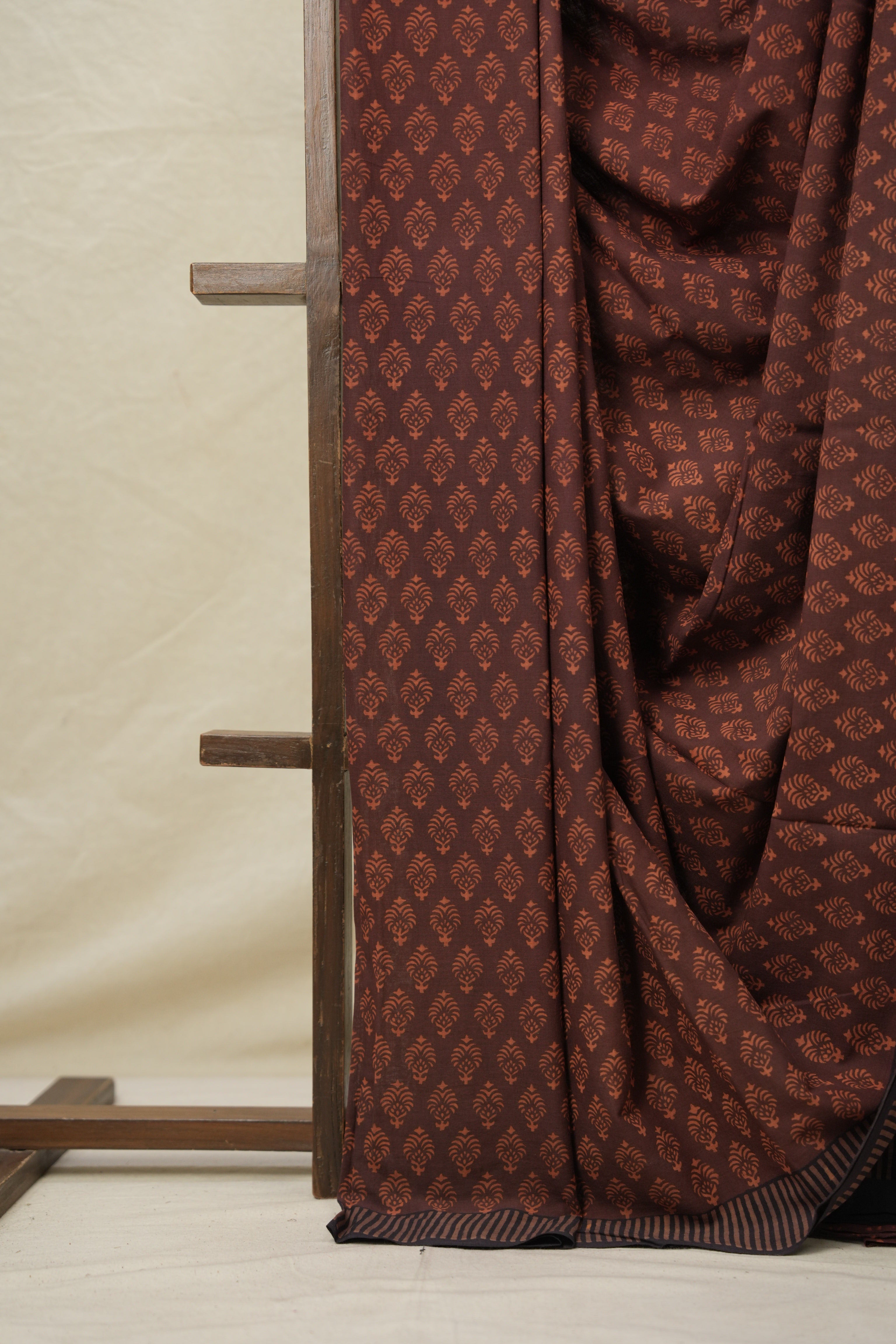 Maroon Brown HBP Cotton Saree - SRMBCS3118