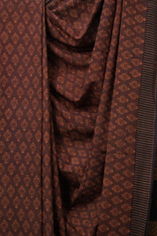 Maroon Brown HBP Cotton Saree - SRMBCS3118