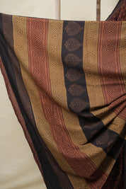 Maroon Brown HBP Cotton Saree - SRMBCS3118