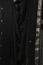 Black Maheshwari Saree - SRBMS1140