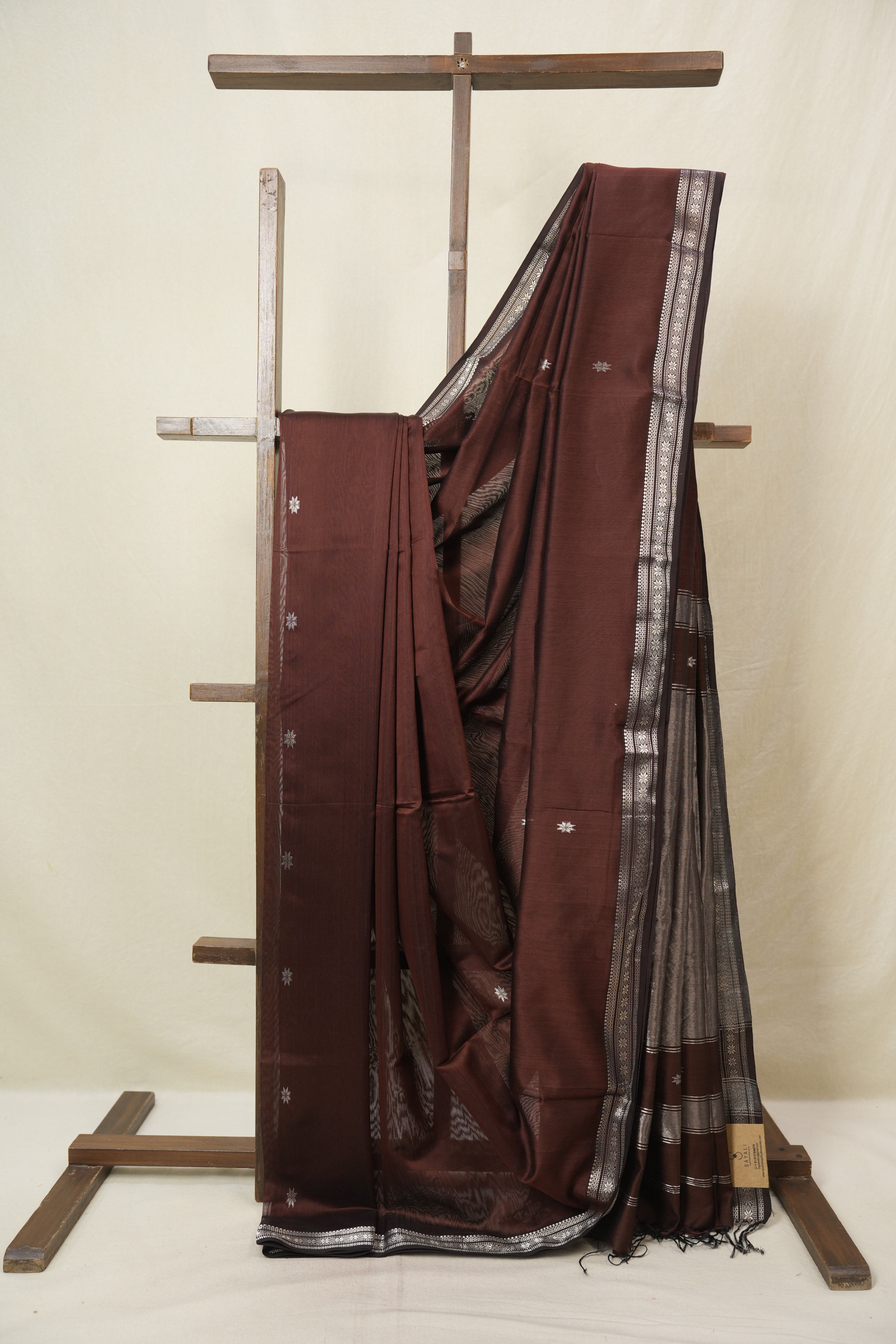 Brown Maheshwari Saree - SRBMS1141