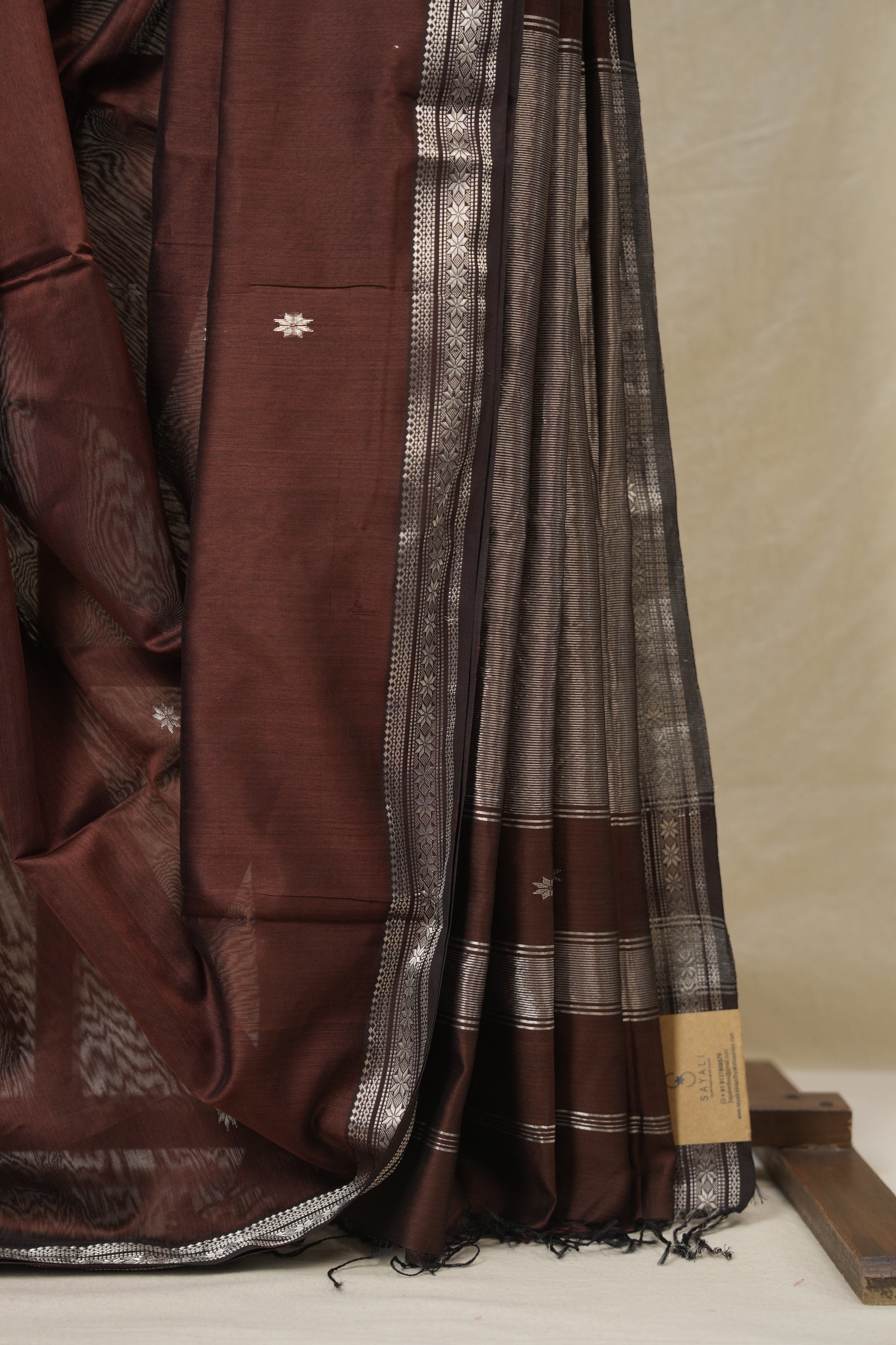 Brown Maheshwari Saree - SRBMS1141