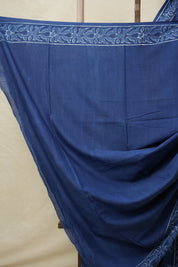 Indigo Blue HBP Cotton Saree - SRIBCS3116