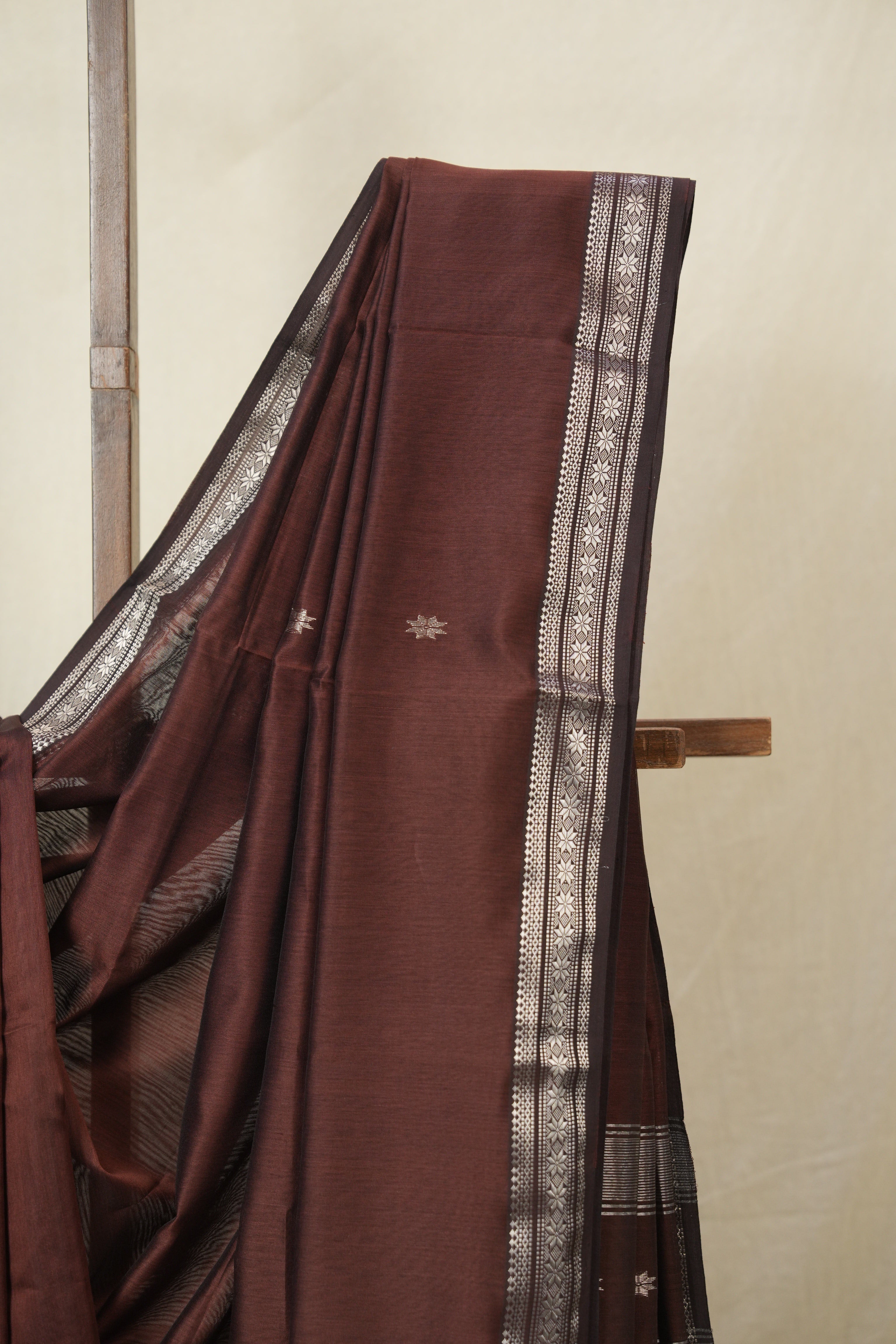 Brown Maheshwari Saree - SRBMS1141