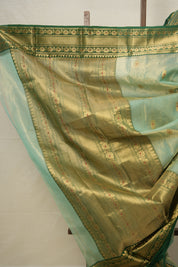 Aqua Gold Chanderi Silk Saree - SRAGCSS504