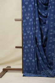Indigo Blue HBP Cotton Saree - SRIBCS3115