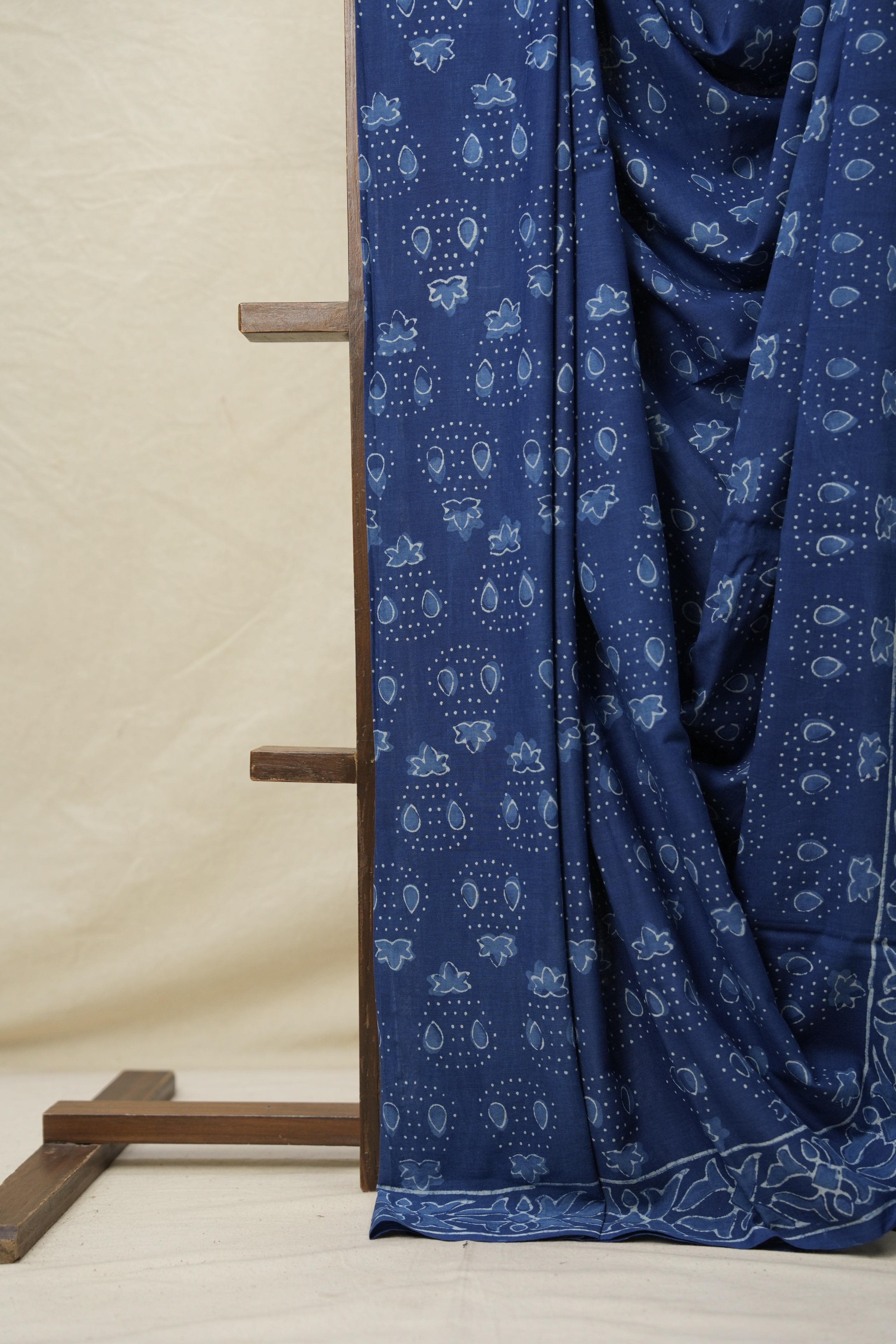 Indigo Blue HBP Cotton Saree - SRIBCS3115