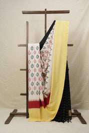 White Pochampalli Cotton Ikat Saree-SRWPCIS155