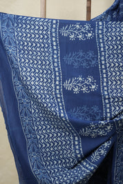 Indigo Blue HBP Cotton Saree - SRIBCS3115