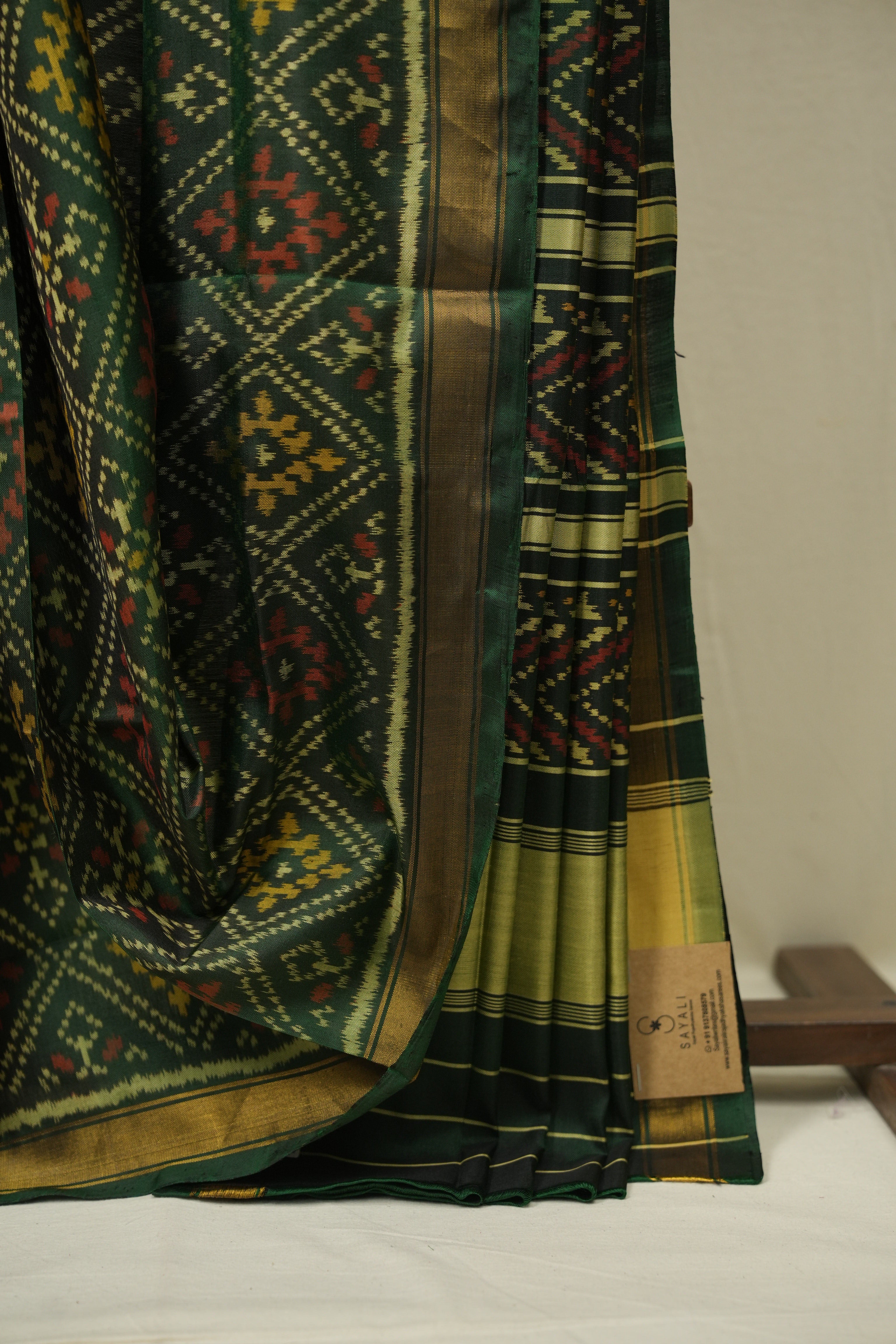 Green Rajkot Patola Silk Saree - SRGRPSS647