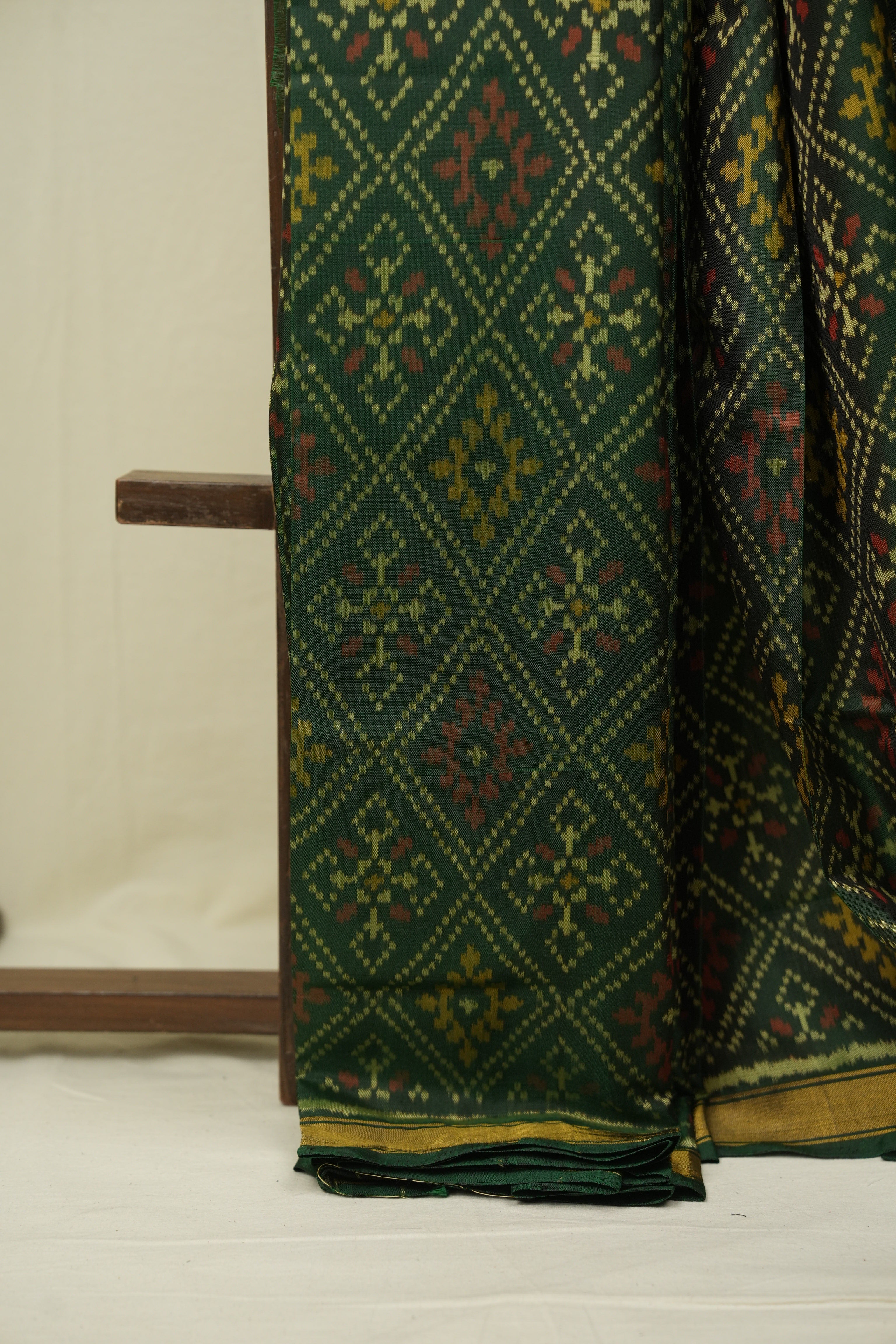 Green Rajkot Patola Silk Saree - SRGRPSS647